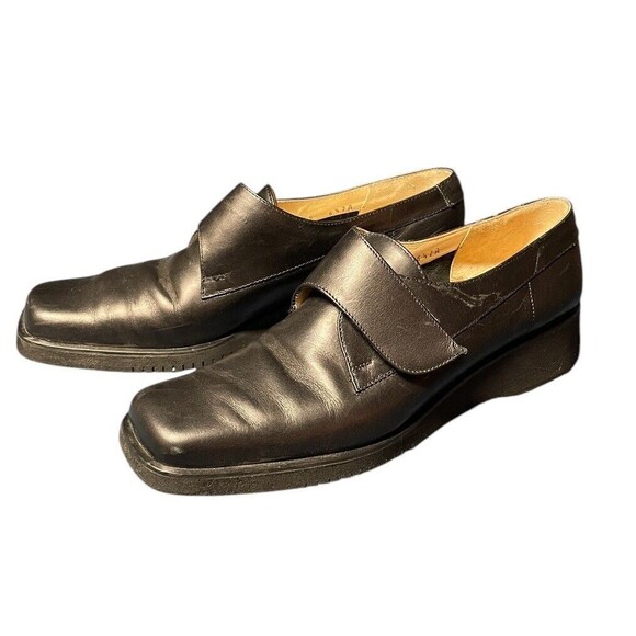 Salvatore Ferragamo Boutique Women's Black Leather‎ Loafer Size 6.5 2A Hook Loop - Picture 3 of 16